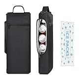 Golf Cooler Bag with Ice Pack, Keeps Drinks Cold for Hours, 6 Can Small Golf Bag Cooler, Fits Discreetly in Golf Bags, Cool Golf Gifts for Men Golfers (Black)