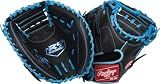 Rawlings | R9 Series Catcher's Mitt Baseball Glove | 32.5" | Right Hand Throw | Black/Columbia Blue