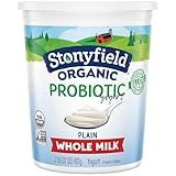 Stonyfield Organic Whole Milk Probiotic Yogurt, Plain, 32 oz. – Immunity & Digestive Health