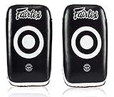 Fairtex Curved MMA Muay Thai Pads for Punching, Blocking, Kicking,Punch, Hitting |Light Weight & Shock Absorbent Boxing Mitts, Extra Padding for Sparring - Black/White(Std, Pair)
