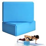 2 Pcs Yoga Blocks, 9"x6"x3" Foam Blocks Yoga Props for Pilates Stretching and Meditation Exercise Blocks Lightweight Yoga Essentials (Blue)