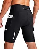Bike Shorts for Men 3D Padded Bicycle Cycling Underwear Road Biking Biker Mountain Riding Cycle UPF 50+ Shorts Zipper Pockets?Black Large