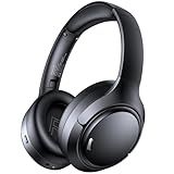 Hybrid Active Noise Cancelling Headphones Wireless, 120Hrs Playtime, 6 ENC Clear Mic, Over Ear Bluetooth Headphones with Hi-Res Audio Comfort Earcup Foldable ANC Headphone for Travel Game Home Office
