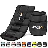 APEXUP 10lbs/Pair Adjustable Ankle Weights for Women and Men, Modularized Leg Weight Straps for Yoga, Walking, Running, Aerobics, Gym (Black)
