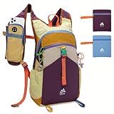 UtiaMiaoGonGo 15L Small Hiking Backpack Travel Daypack Colorful Lightweight Packable Foldable Casual Backpack for Women Men