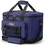 Hulongo Insulated Foldable Collapsible Cooler Bag Soft Sided Cooler for Picnic, Camping, Grocery Shopping, Beach, 30L, Dark Blue
