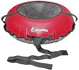Bradley Heavy-Duty 50" Snow Tube with Reinforced Cover | Rubber Truck Tire Tube Sled for Extreme Sledding, Winter Fun, and Durable Performance in Any Conditions Red (.Tube & Cover Set)