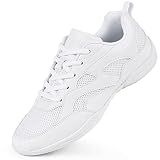 Smapavic Cheer Shoes for Women White Cheerleading Dance Shoes Training Athletic Comfortable Sneakers Size 7