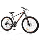 SmiloSprk Mountain Bike, 27.5 inch Outdoor Cycling Bike,21-Speed/High-Carbon Steel/Dual Full Suspension, Adjustable Ergonomic Seat for Men Women Adult, Grey(L8)