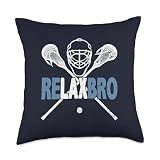 Relax Bro Funny Lacrosse Player Coach Joke Lax Lover Graphic Throw Pillow