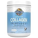 Garden of Life Grass Fed Collagen Peptides Powder Unflavored Collagen Powder for Women Men Hair Skin Nails Joints, Hydrolyzed Collagen Protein Supplements, Collagen for Women & Men, 28 Servings