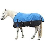 Gallopoff 1200D Ripstop Waterproof Breathable Horse Blanket (0g No Fill), Lightweight Turnout Rain Sheet, Keeps Dry in Mud & Wet Weather Blueblack 75"