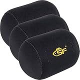 SF 3Pcs Neoprene Conventional Reel Covers Round Reel Case with 6 Breathing Holes, M Size