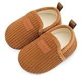 L-RUN Toddler Girl Non Slip Slippers Outdoor Walking Shoes Barefoot House Shoes Lightweight Brown 5.5-6 Toddler=EU22-23