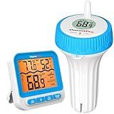 ThermoPro Waterproof Wireless Pool Thermometer Easy Read, Digital Pool Thermometer Floating for Swimming Pool, Upgraded IPX8 Water Temperature Monitor for Hot Tub, Cold Plunge, Ice Bath, Pond