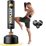 FITVEN Freestanding Punching Bag 70''-190lbs with Boxing Gloves Heavy Boxing Bag with Suction Cup Base - Men Stand Kickboxing Bag for Home Office