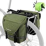 Sunpeak Bike Bag Accessories Panniers for Bicycle Rear Rack Bag 36L Waterproof Mountain Electric Bike Saddle Bag for Cycling Traveling Commuting Green
