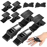 Relaxweex 2 Sets Finger Grip Referee Whistle Soccer Coach Whistles with Fingers Flip Grip Football Hockey Hand Whistle Metallic Loud Sports Whistle with Rubber Sleeve for Coaches Polices