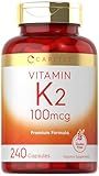 Carlyle Vitamin K2 Supplement 100 mcg | K2 MK-4 | 240 Capsules | Non-GMO & Gluten Free