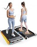 FUNRAY Versatile Walking Pad Treadmill with Incline - Dual-Sided Under Desk Treadmill with Foot Massage,2 in 1 Walking Pad for Home/Office, Portable Compact Treadmills with 330LBS Weight Capacity