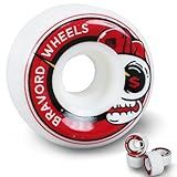 BRAVORD Skatebaord Wheels, 52mmX32mm 101A Skateboard Wheels for Skate Bowl, Trick, Street- Set of 4