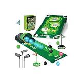 TERRAMUS 3 in 1 Kids Golf Set with Dinosaur Automatic Golf Returner, Golf Cornhole Board, Led Light Up Balls, Putting Mat, 3-8 Toddler Mini Golf Games, Indoor Outdoor Golf Toys Gift for Boys Girls 3+