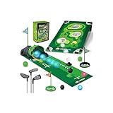 TERRAMUS 3 in 1 Kids Golf Set with Dinosaur Automatic Golf Returner, Golf Cornhole Board, Led Light Up Balls, Putting Mat, 3-8 Toddler Mini Golf Games, Indoor Outdoor Golf Toys Gift for Boys Girls 3+
