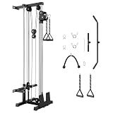Wall Mount Cable Station – Dual Pulley Cable Crossover Machine with 18 Adjustable Positions, 400LBS Capacity Functional Trainer for Home Gym Strength Training
