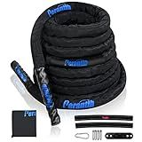 Perantlb Battle rope with wear-resistant nylon protective sleeve ,Heavy Battle Rope for Strength Training Home Fitness Exercise Rope, Anchor Strap Kit Included (2" x 50 ft Length)