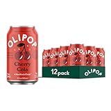 OLIPOP Prebiotic Soda Pop, Cherry Cola, Pantry Pack Packed with Prebiotics, Fiber, and Botanicals, Gluten Free, Vegan, GMO Free, 12oz (12-Cans)