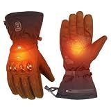 KEMIMOTO Heated Motorcycle Gloves for Men, Dual Zone Heating 7.6V 3000mAh Rechargeable Heated Gloves, Water-Resistant Windproof Winter Riding Gloves with TPU Knuckle Protection, Touchscreen Compatible