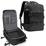 coowoz Travel Backpack For Women Men,Carry On Backpack,Hiking Backpack Waterproof Outdoor Sports Rucksack Casual Daypack Travel Essentials(Black) 25L