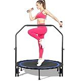40'' Mini Trampoline Foldable Rebounder for Adults & Kids, 400lbs Weight Capacity, Sturdy/Noiseless Bungee, Exercise Trampoline for Indoor & Outdoor Workout