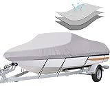 iCOVER Trailerable Boat Cover- 20'-23' Heavy Duty Waterproof Tarp Covers with Storage Bag, Fits V-Hull, Fish&Ski, Pro-Style, Fishing, Runabout, Bass Boats, up to 20ft-23ft Long X 100" Wide