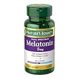 Nature's Bounty Melatonin 5mg Dual Spectrum, 100% Drug Free Sleep Supplement, Quick Release and Extended Release, Promotes Relaxation and Sleep Health, 60 Bi-Layer Tablets