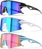 SQOQS Youth Baseball Sunglasses for Boys Girls Kids Sports Sun Glasses Softball Cycling UV400 Protection Ages 3-14