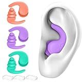 Swimming Ear Plugs for Adults,3 Pairs Waterproof Reusable Silicone Swim Earplugs for Swimming Surfing Snorkeling Showering and Water Pool,Beach,Ocean (Adults & Teens 14+)