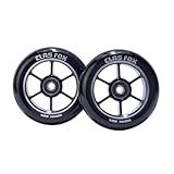 CLAS FOX 100/110mm One Pair Pro Stunt Scooter Wheels with ABEC-9 Bearings CNC Metal Core (2pcs)（Black-Black）