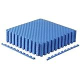 CAP Barbell 1/2-Inch Interlocking EVA Foam Exercise Puzzle Mat Home Gym Flooring - 2 Pack | 24" x 24" x 1/2" | Tatami Pattern - Blue