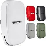 Elite Sports Muay Thai Kickboxing Training Pad for Kickboxing,MMA,Taekwondo,Karate. Ideal for Punches,Knees, and Kicks in Martial Arts Training (Solid White)