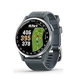 Garmin Approach® S44, Essential Golf GPS Smartwatch, AMOLED Display, On-Course Features, Silver Aluminum Bezel with Twilight Silicone Band
