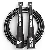 EliteSRS 10 Foot Outdoor Rated 5Mm Pvc, Boxer Jump Rope 3.0 with Smooth Action Polymer Handles and Ergonomic Slip-Resistant Dimpled Grips Black