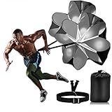 Nusogon Running Speed Training, 56 inch Speed Drills Resistance Parachute Running Sprint Chute Soccer Football Sport Speed Training (Black-2 Parachute)