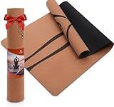 YOGA DOOD Cork Yoga Mat Thick 4mm - Natural Yoga Mat Non Toxic (72"x26") - Moisture-Activated Grip for Men's Practice