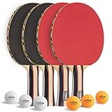 STIGA Performance 2 or 4 Player Ping Pong Paddle Set | USATT-Approved Rackets and 3-Star Balls, 5-Ply Blade and Flared Handle, Perfect for Skill Development