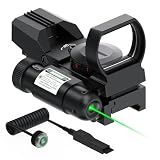 Feyachi Reflex Sight for Rifle, 4 Reticles Red & Green Dot Sight with Laser