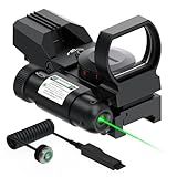 Feyachi RSL-88 Reflex Sight - 4 Reticle Red & Green Dot Sight Optics with Integrated Green Laser Sight Less Than 5mW Output with Pressure Switch