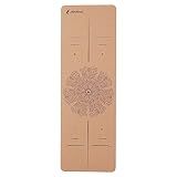 AW Fitness Premium Cork Yoga Mat | Extra Thick, Long | Natural Cork & Non-Toxic Rubber | Best for Yoga, Pilates, Exercise | Mandala Meditation Design with Markers (72-Inch x 24-Inch x 5mm Thick)
