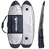 Abahub Premium 6'0 x 22 Surfboard Travel Bag, Foam Padded Surf Board Cover, Shortboard Carrying Bags for Surfing, Outdoor, Airplane, Car, Truck, DarkBlue…