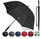 ACEIken Golf Umbrella Windproof Large 62 Inch Double Canopy for Rain,Black